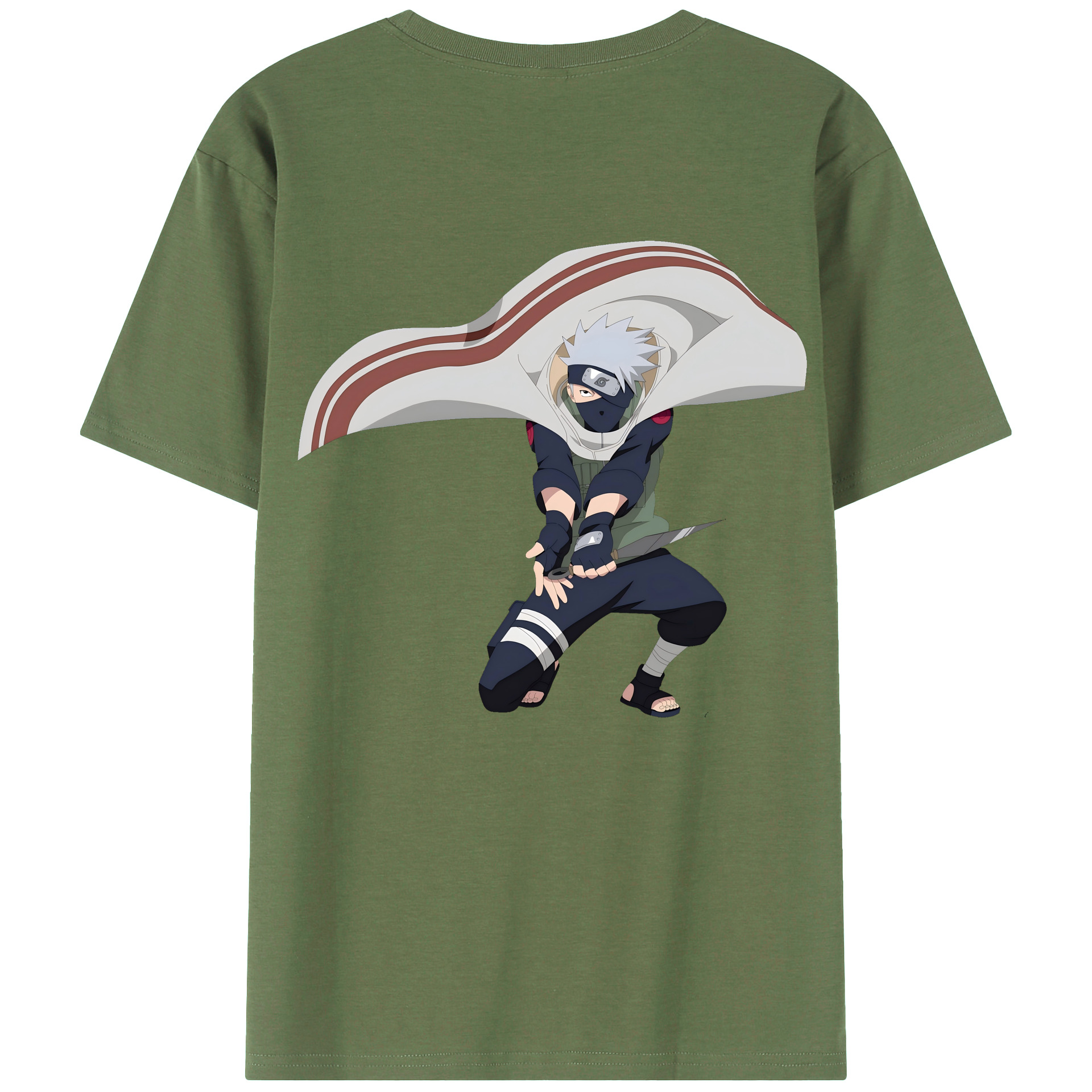 （画像用） NARUTO -ナルト- はたけ カカシ Hatake Kakashi 綿100％ メンズ半袖Tシャツ（バックプリント） 通気性